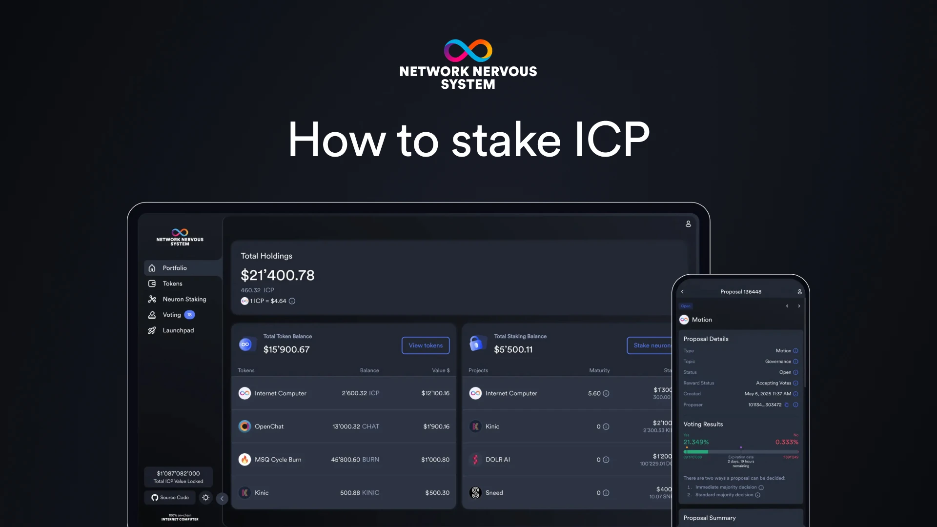 Staking ICP on the NNS — tutorial video thumbnail.
